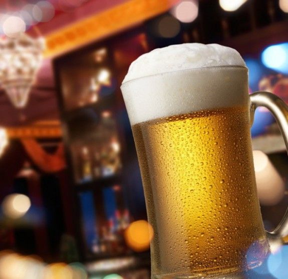 beer on bar counter