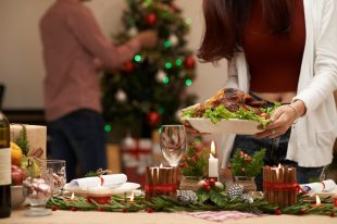 Serving Christmas table