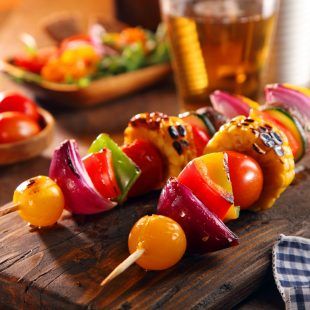 Roasted vegan vegetable skewers