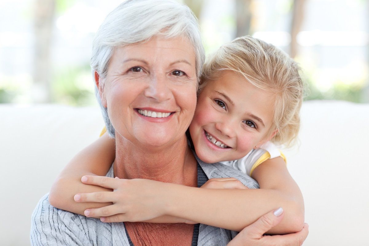 10175305 – lovely little girl with her grandmother looking at the camera