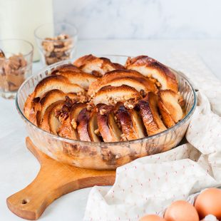 Walnut Bread and Butter Pudding
