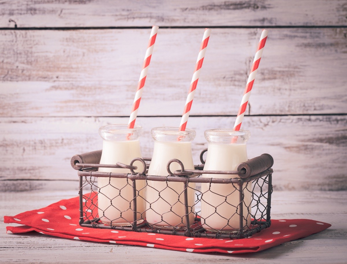 Milk in bottles