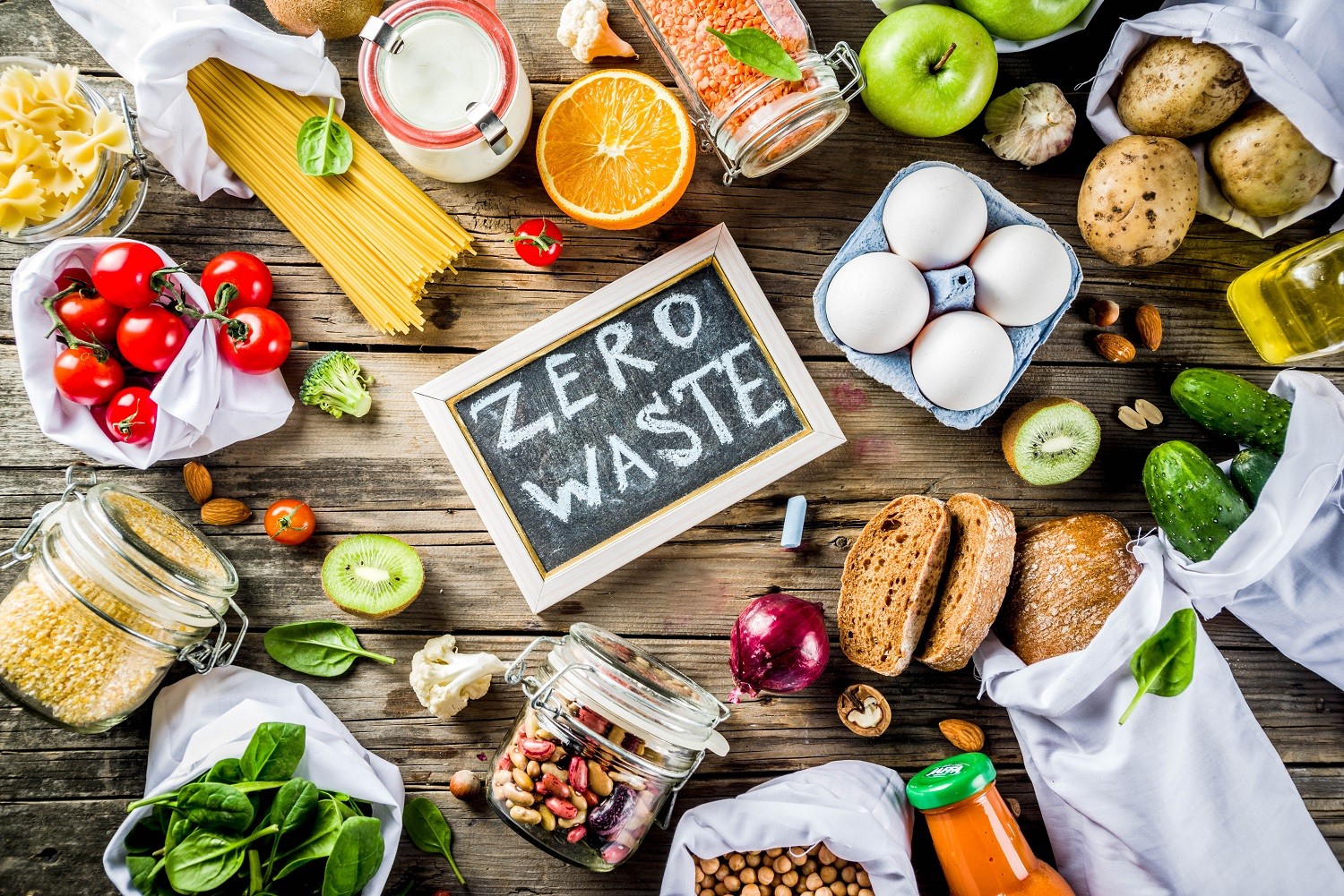 Zero waste shopping concept