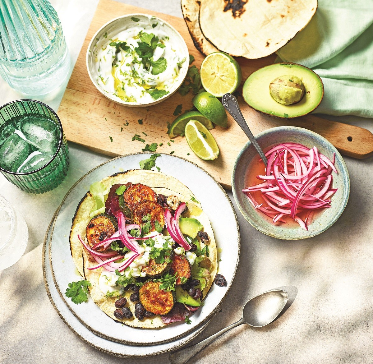 smoky courgette tacos