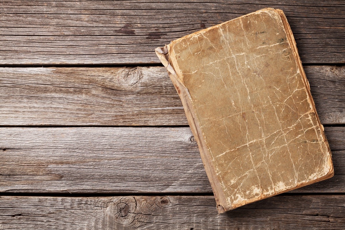 Vintage book on wood