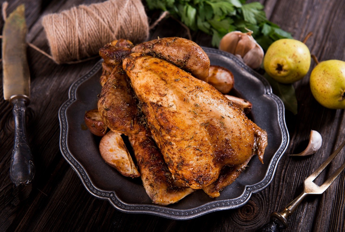 Roasted guinea fowl