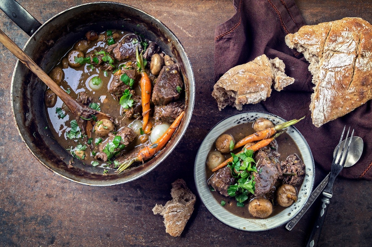 Boeuf Bourguignon in Casserole