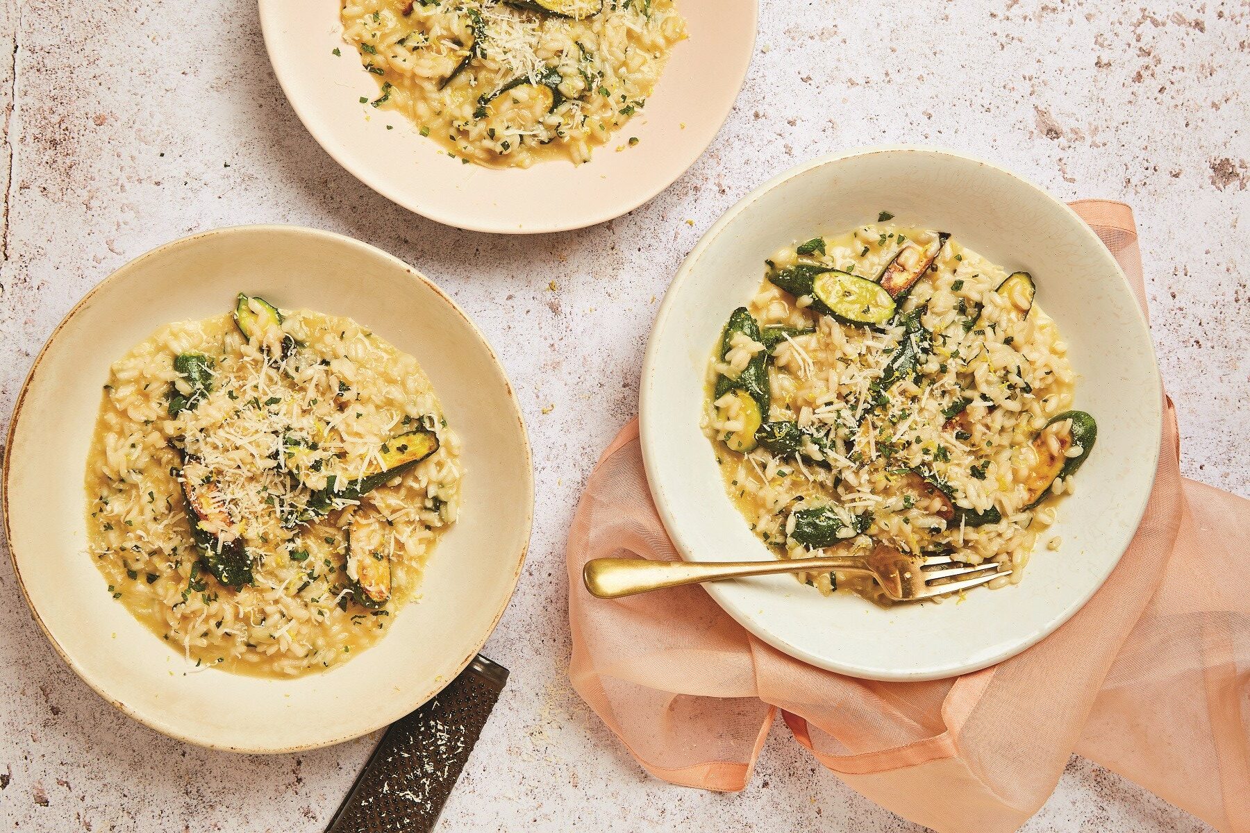 Courgette risottowith mint, lemonand parmesan
