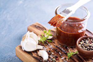 Barbeque sauce in a jar