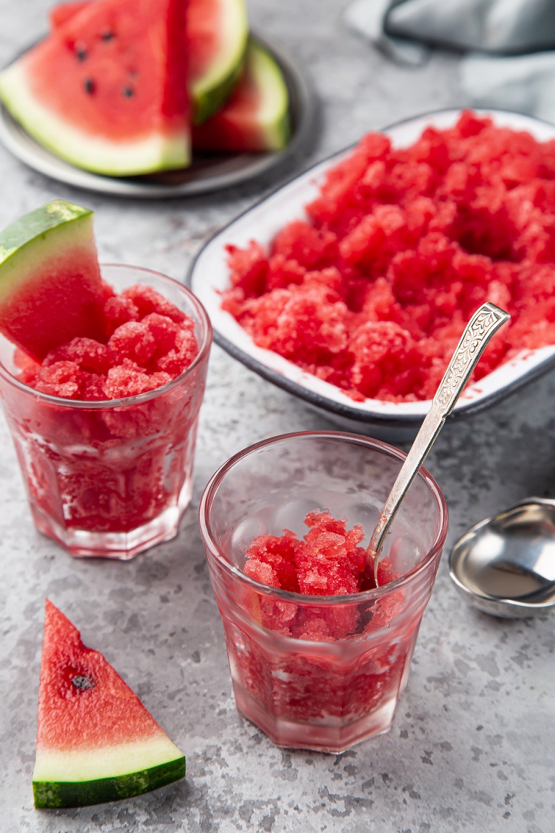 delicious watermelon granita or sorbet