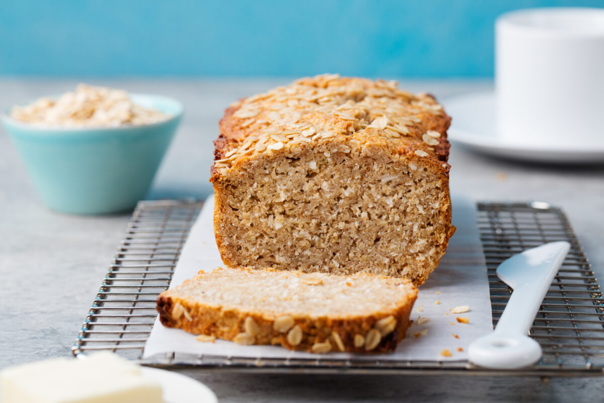 Healthy,Vegan,Oat,,Coconut,Loaf,Bread,,Cake,On,A,Cooling