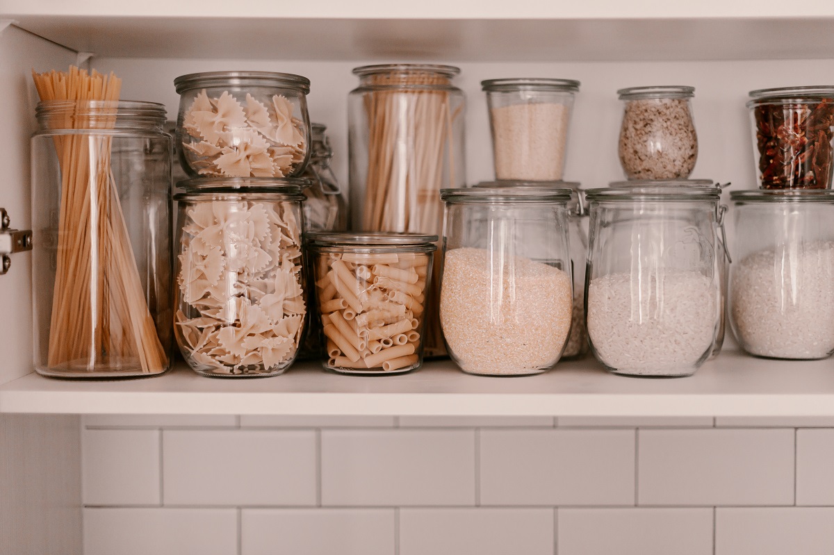 Kitchen,Storage,Organization.,Zero,Waste,,Plastic,Free.,Pasta,,Grains,In