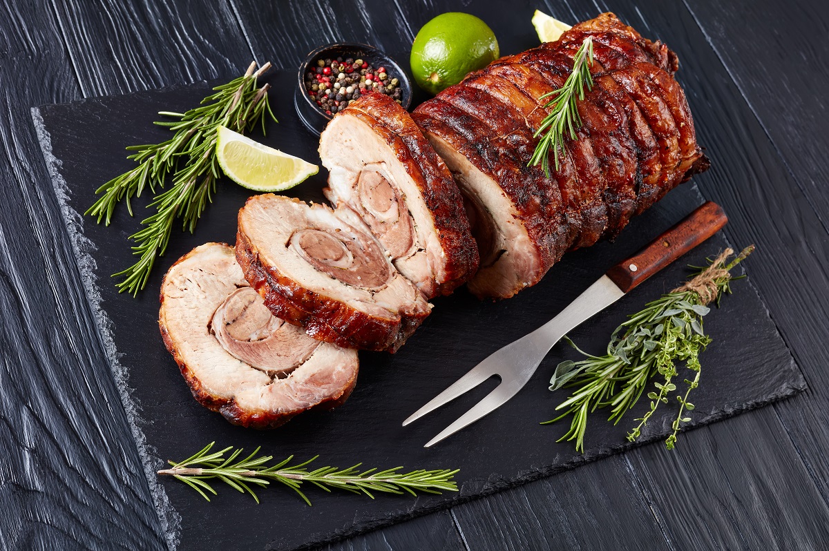 Overhead,View,Of,Sliced,Roast,Pork,Roulade,-,Porchetta,,Delicious