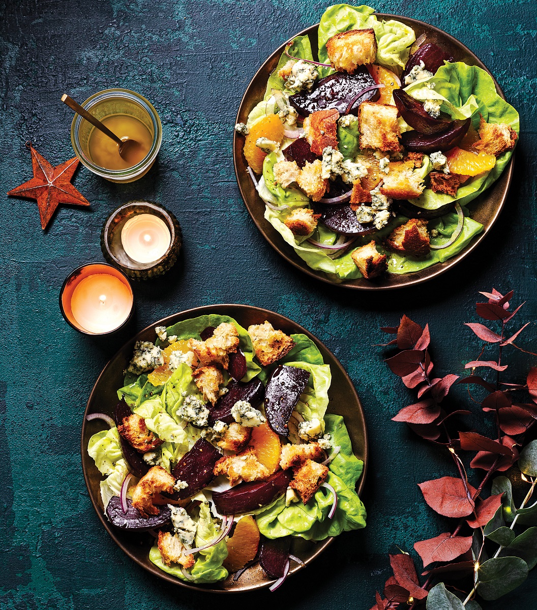 citrus, beetroot and blue cheese panzanella