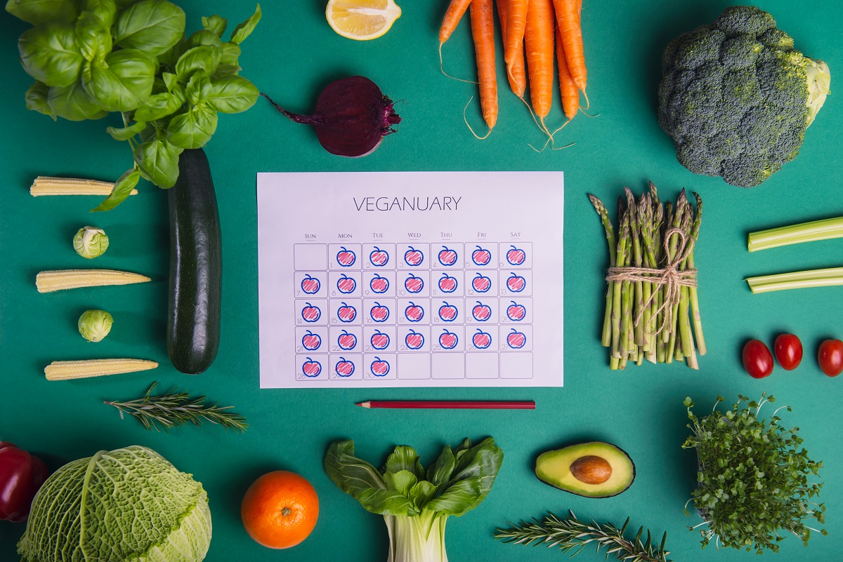 Top,View,Filled,Veginuary,Calendar,Surrounded,With,Fresh,Vegatevbles,And