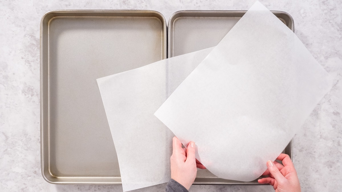 Flat,Lay.,Step,By,Step.,Empty,Baking,Sheets,With,A