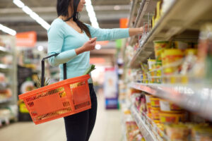 Sale,,Shopping,,Consumerism,And,People,Concept,-,Woman,With,Food