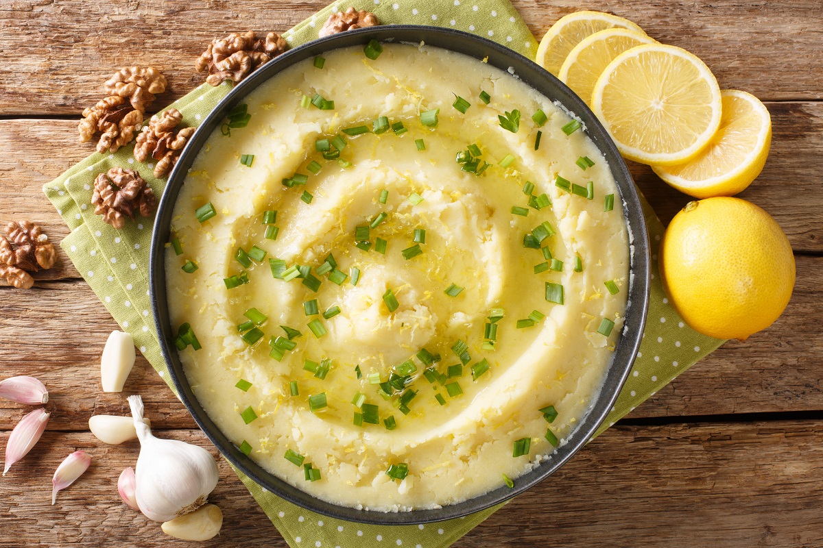 Delicious,Greek,Skordalia,Made,From,Mashed,Potatoes,With,Garlic,,Lemon,