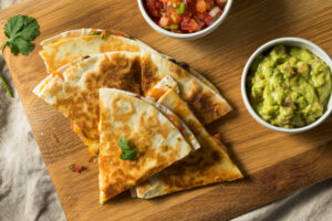 Homemade,Vegetarian,Quesadilla,With,Cheese,Beans,And,Pico