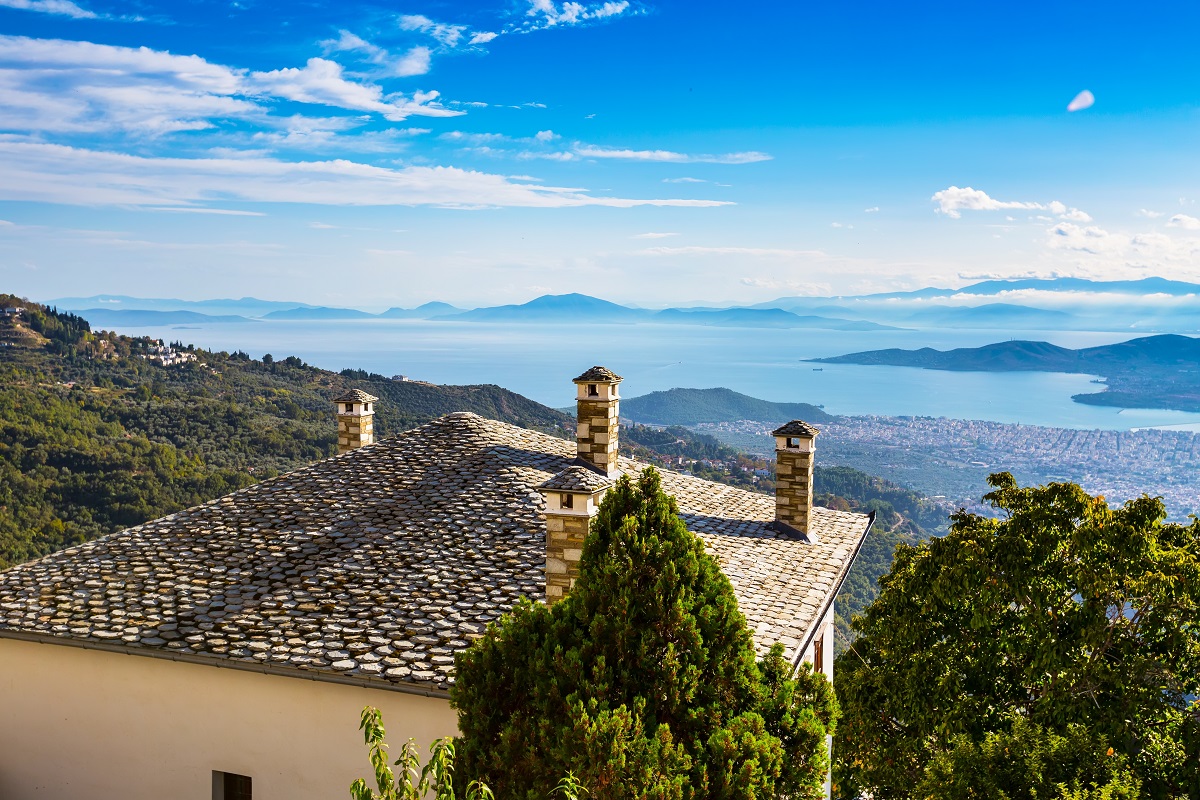 Volos,City,And,Sea,Gulf,Aerial,View,From,Pelion,Mount,