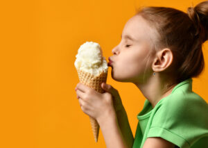 Pretty,Baby,Girl,Kid,Kiss,Vanilla,Ice,Cream,In,Waffles