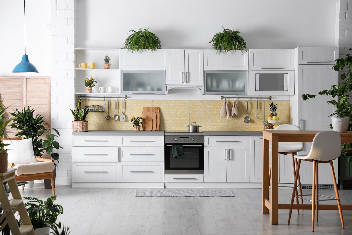 Stylish,Kitchen,Interior,With,Green,Plants.,Home,Decoration