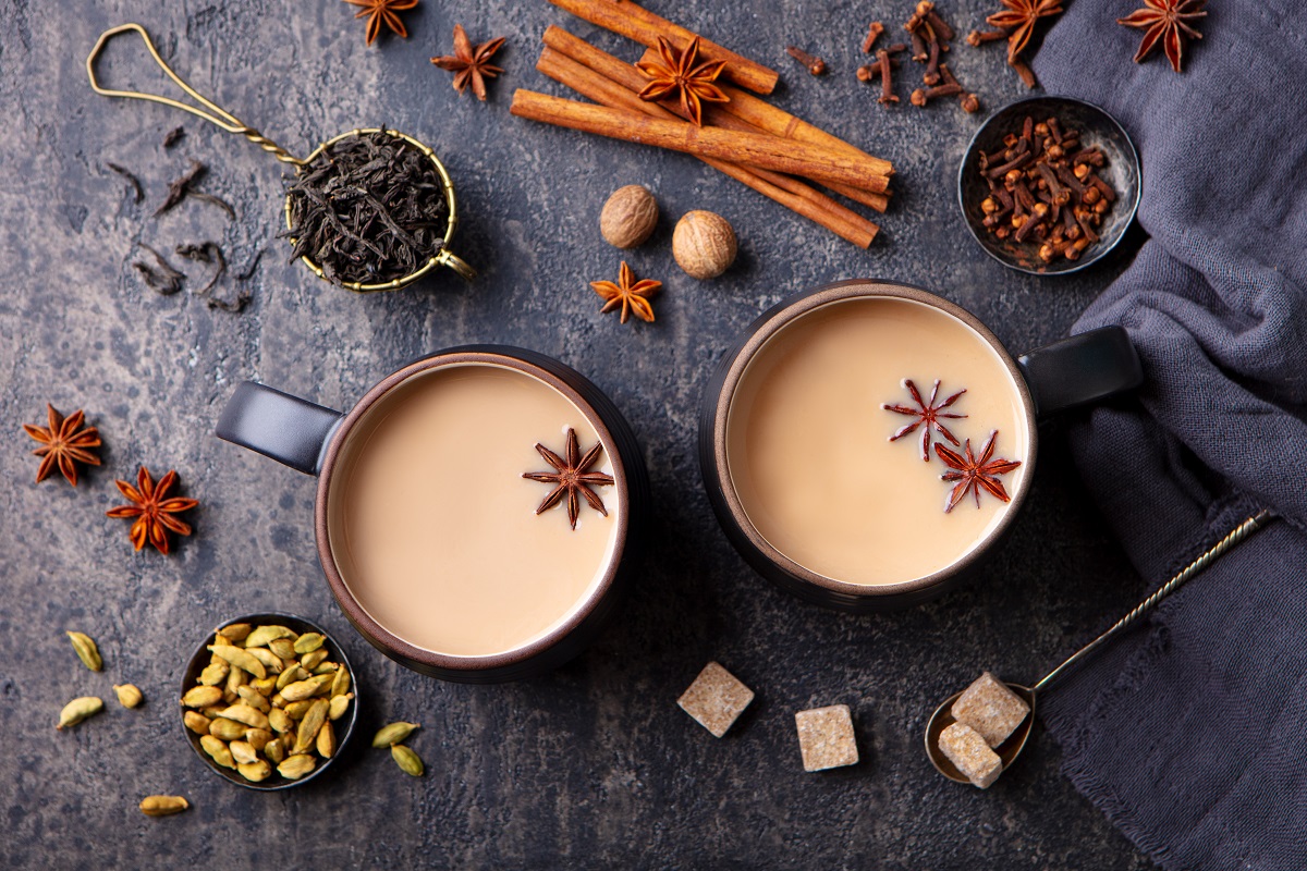 Indian,Masala,Tea,With,Milk,And,Spices,In,Mug.,Grey