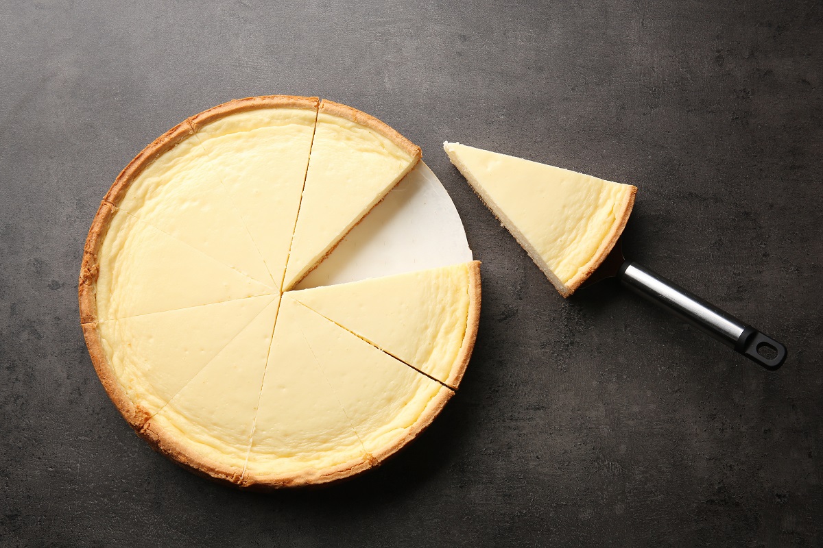 Tasty,Homemade,Cheesecake,On,Grey,Table