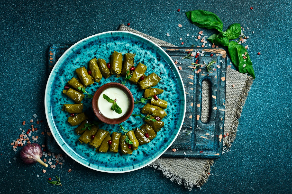 Traditional,Delicious,Turkish,Foods:,Dolma,(sarma),Stuffed,Grape,Leaves,Rice.
