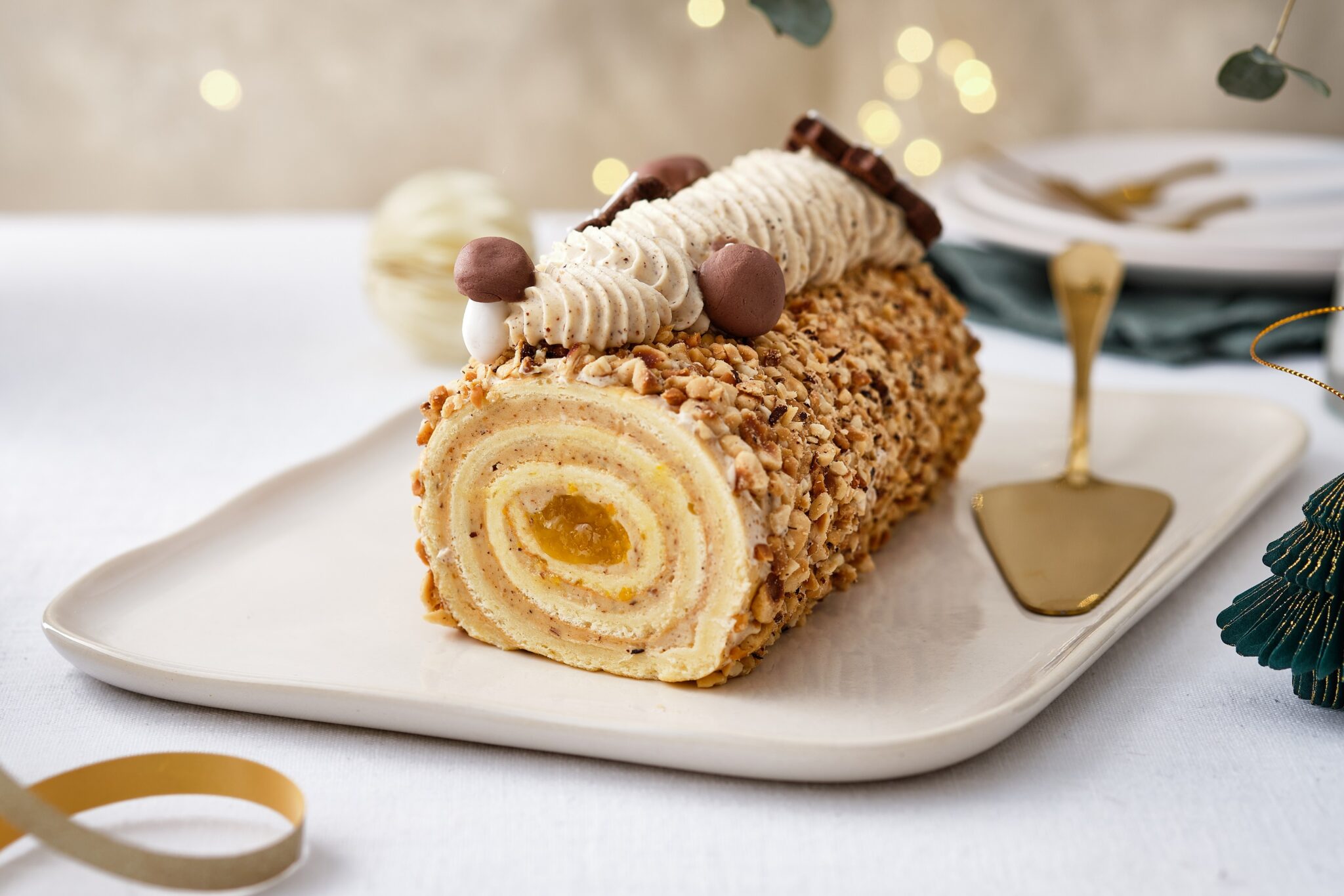 Buche,De,Noel.,Traditional,Christmas,Dessert,,Christmas,Yule,Log,Cake