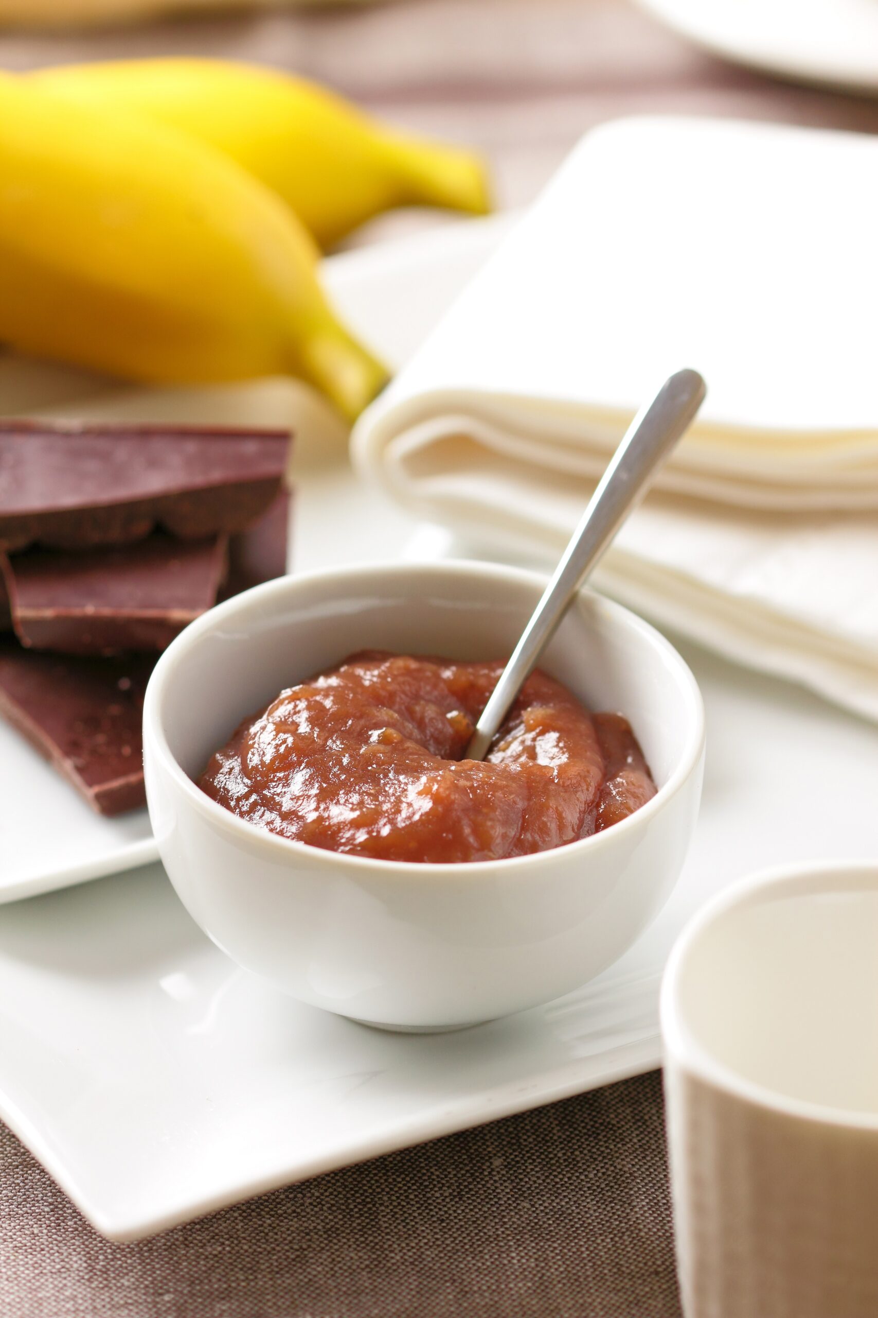 A,Bowl,Of,Homemade,Banana,And,Chocolate,Jam