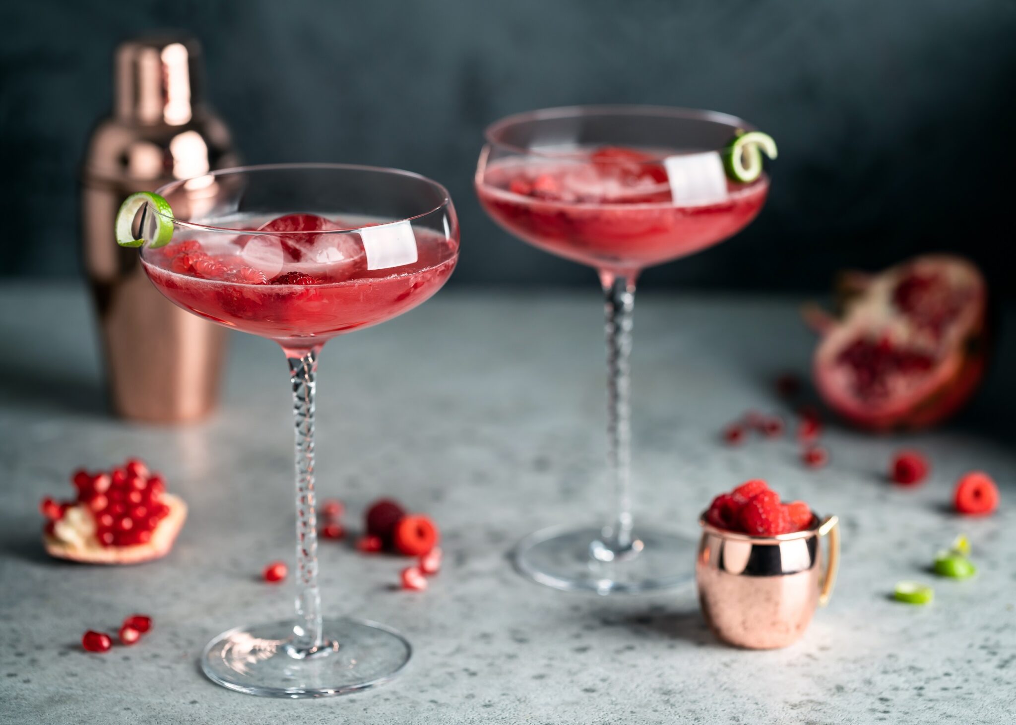 Preparing,Beautiful,Pomegranate,Cocktail.,Festive,Party,Drink