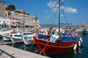 A,Waterfront,Of,The,Town,Of,Hydra,,Hydra,Island