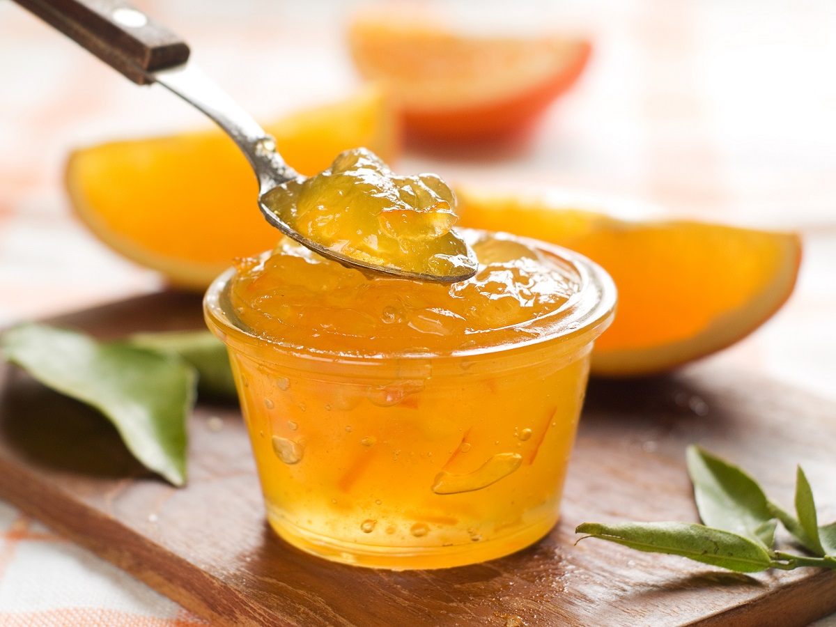 Orange,Jam,In,Glass,Jar,,Selective,Focus