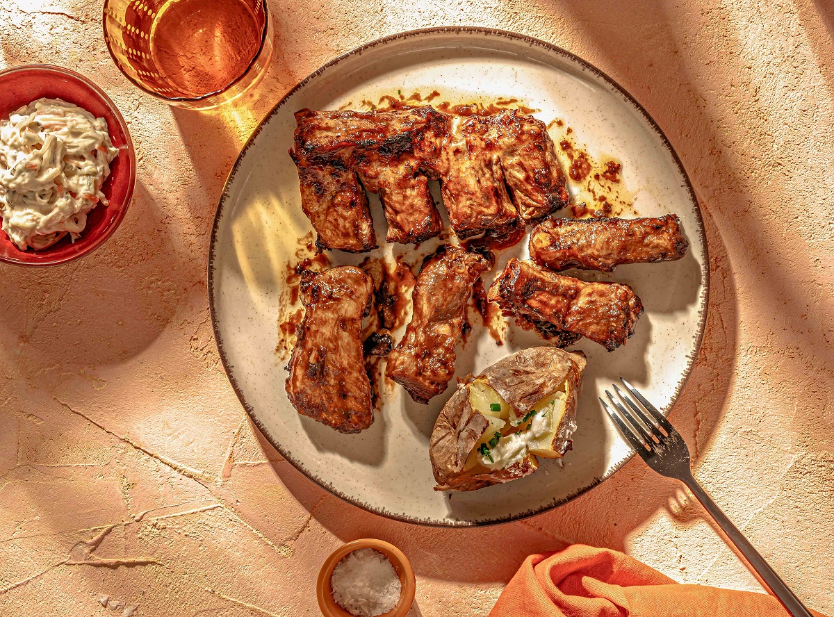 air fryer_παϊδάκια_χορινά_bbq