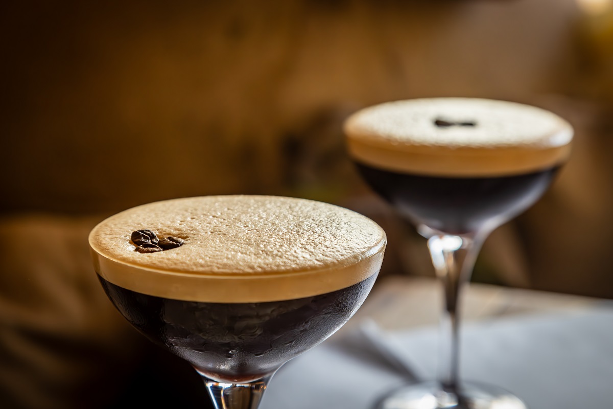 Espresso,Martini’s,With,Coffee,Beans,As,Decoration,,With,A,Shallow