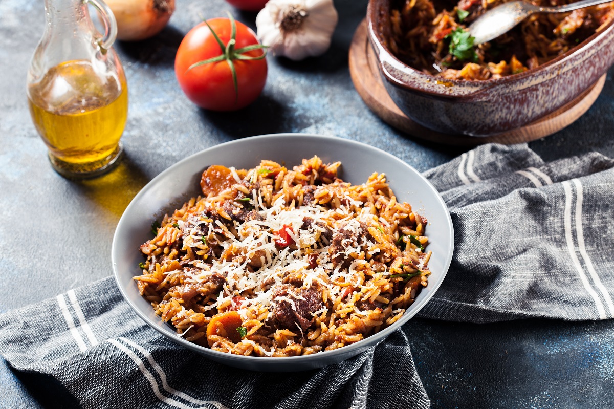 Giouvetsi,-,Greek,Beef,And,Orzo,Stew.,Balkanian,Cuisine
