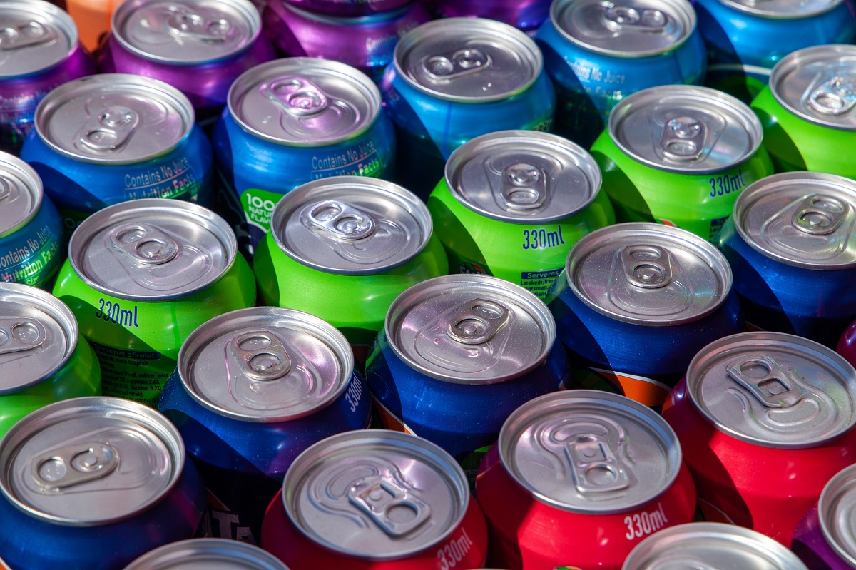 Cans,Of,Sweet,Drinks,Stored,In,The,Refrigerator,For,The