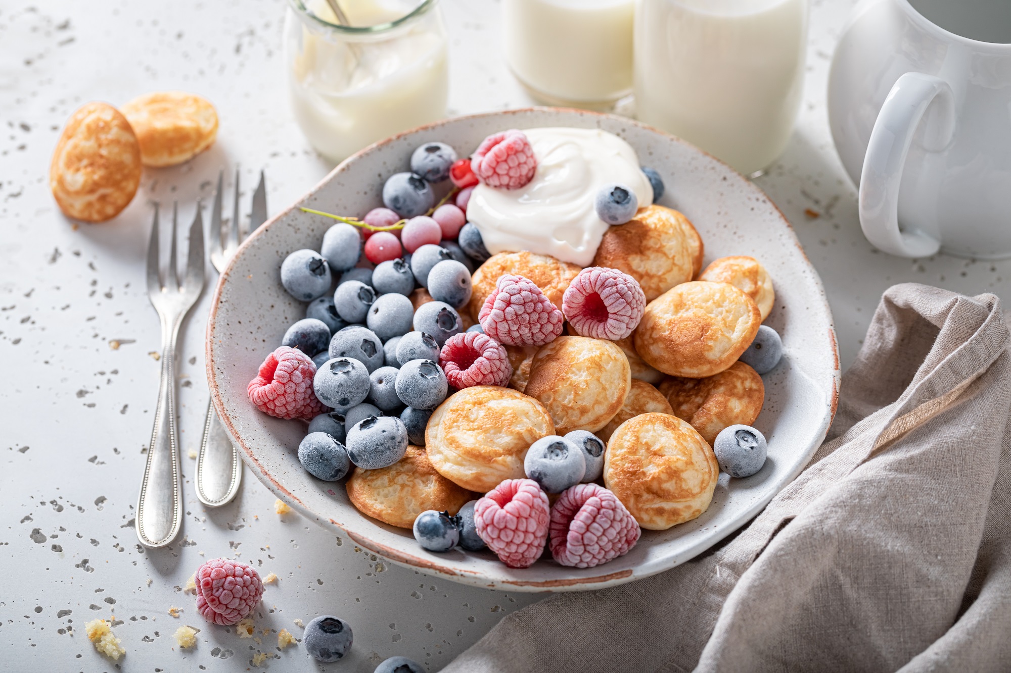 Dutch,And,Sweet,Mini,Pancakes,For,Fresh,Breakfast.,Breakfast,With